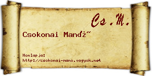 Csokonai Manó névjegykártya